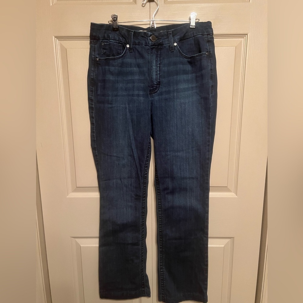 Seven7 Dark Blue Straight Leg Women's Jeans